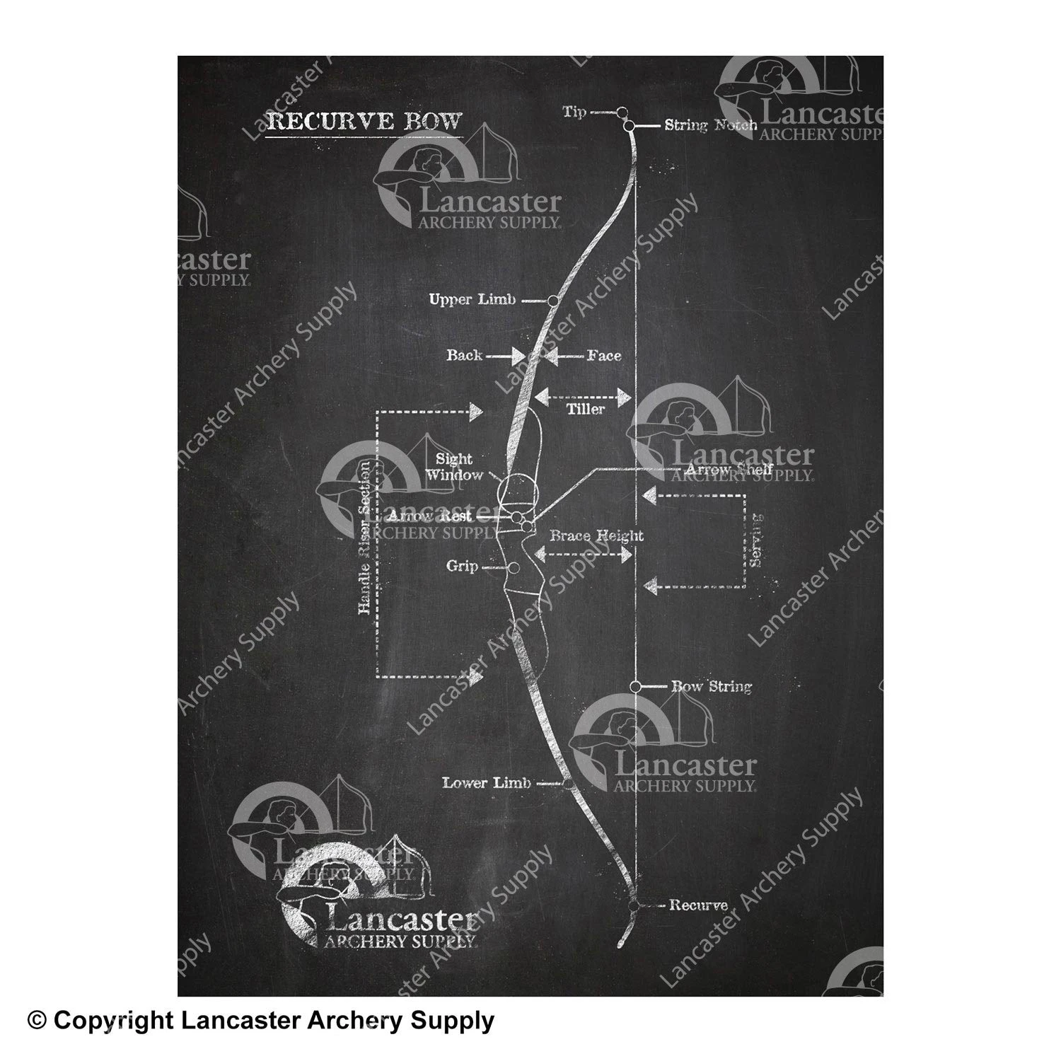 Lancaster Archery Supply Blackboard Recurve Print 18" X 24" 3 Lancaster Archery Supply Blackboard Recurve Print 18" X 24"